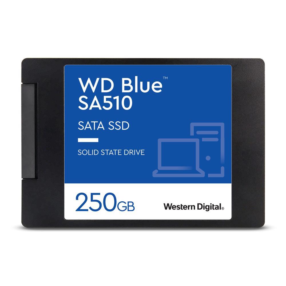 SSD WESTERN DIGITAL Blue SA510 250GB SATA 3.0 Write speed 440 MBytes/sec Read speed 555 MBytes/sec 2,5" TBW 100 TB MTBF 1750000 hours WDS250G3B0A WDS250G3B0A 718037884622